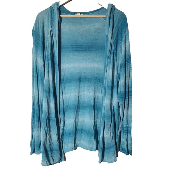 Soft Joie Open Front Cardigan Sweater Women's Size Small Blue Hooded Lightweight - Picture 1 of 5